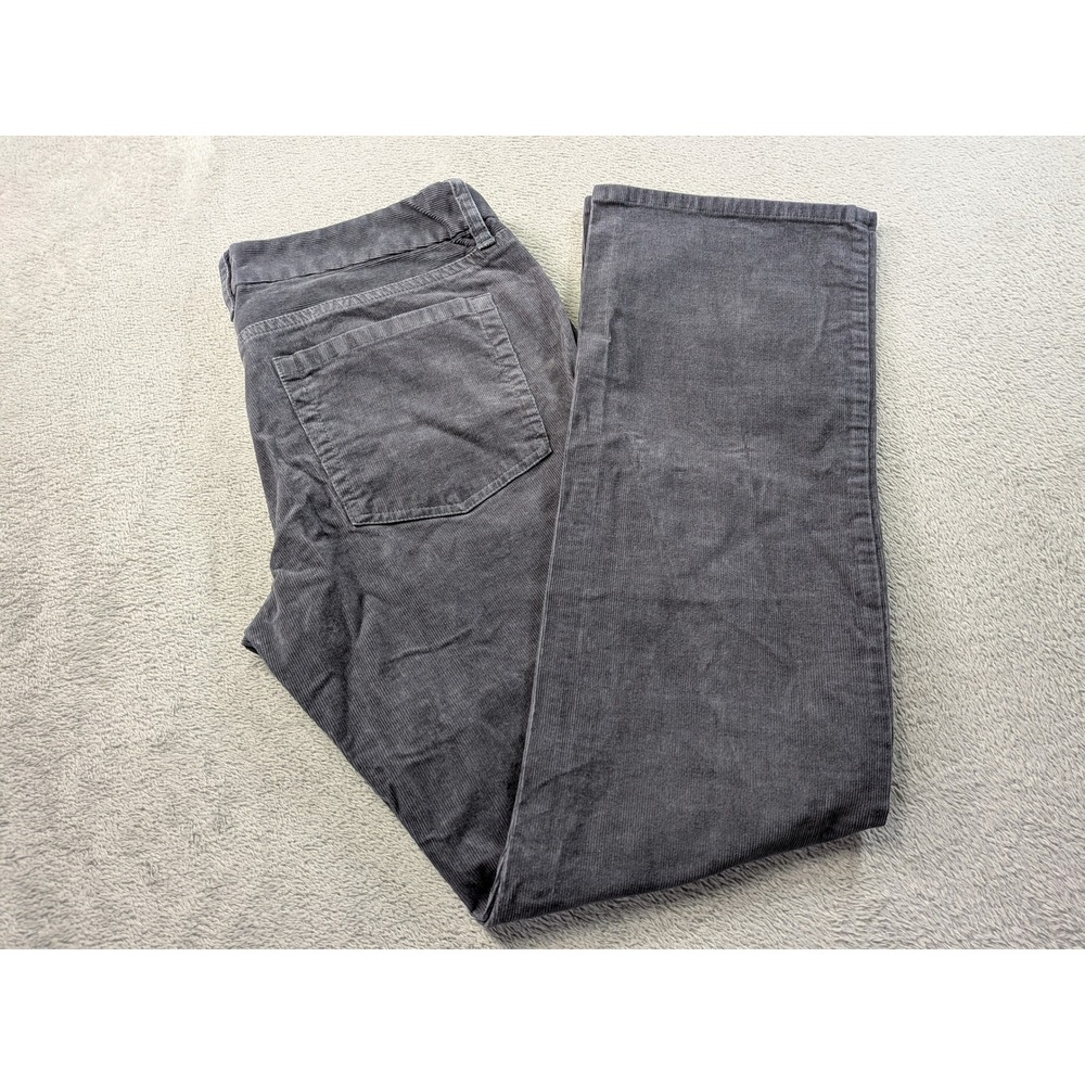 J.Crew Favorite Fit Corduroy Pants Gray Stretch 32R Mid Rise Straight Leg